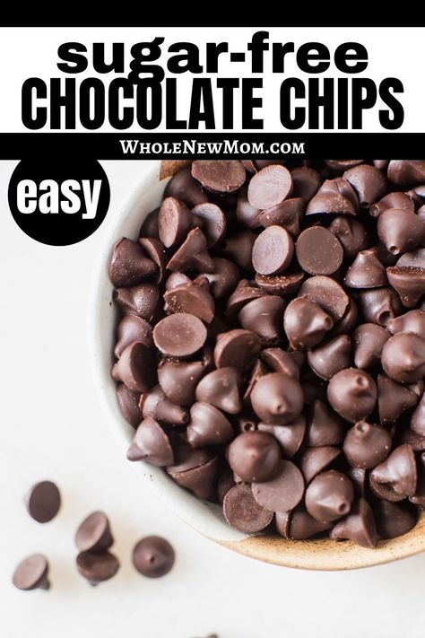 These Homemade Chocolate Chips (or carob chips) are dairy, soy, and sugar-free and great for baking, trail mixes, or eating right out of the bag! You can use the to make chocolate treats! Diy Chocolate Chips, Heathy Recipe, Vegan Chocolate Chips, Histamine Diet, Healthy Sweeteners, Healthy Chocolate Recipes, Sugar Free Baking, Homemade Chocolate Chips, Homemade Baking