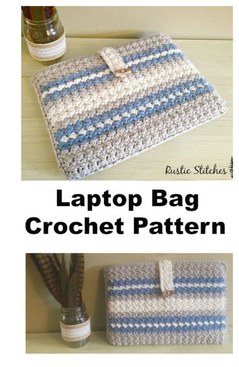 Laptop Bag Pattern, Crochet Ipad Cover, Crochet Ipad Case, Laptop Case Pattern, Crochet Laptop Sleeve, Crochet Laptop Case, Lap Top Bag, Bag Crochet Pattern, Crochet Case