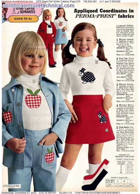 70s Kids Fashion, 1970s Kids Clothes, Chicken Outfit, Vintage Kids Fashion, Vintage Kids Clothes, Sears Catalog, Fashion Reference, 70s Inspired Fashion, 70s Outfits