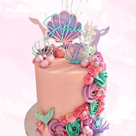 Mermaid Clam Shell Cake Topper Personalised Name Sea Theme - Etsy Australia Clam Shell Cake, Mermaid Clam Shell, Shell Cake Topper, Graveyard Cake, Shell Cake, Clam Cakes, Ocean Cakes, Little Mermaid Cakes, Mermaid Birthday Party Decorations