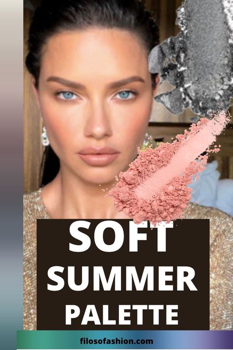 soft summer color palette Soft Summer Make Up Palette, Soft Summer Makeup Palette, Make Up For Soft Summer Type, Soft Summer Eyeshadow, Soft Summer Blush, Brown For Soft Summer, Soft Summer Nail Colors, Soft Summer Lipstick Colors, Soft Summer Makeup Products