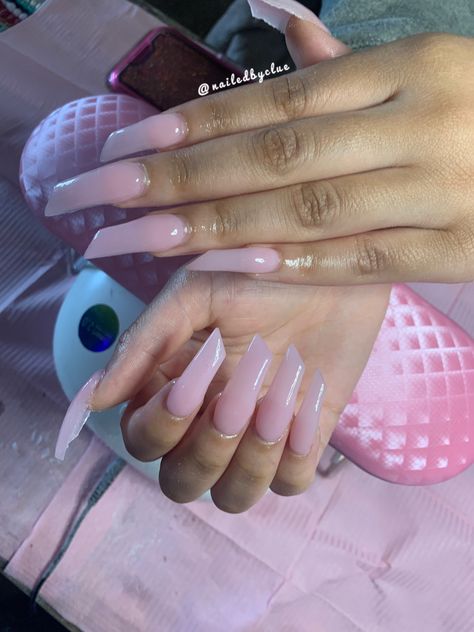 Lipstick Acrylic Nails Shape, Pink Lipstick Nails, Short Lipstick Shaped Nails, Lipstick Nails Shape Design, Medium Curved Acrylic Nails, Slanted Nails, Lipstick Nails Shape Long, Lipstick Shaped Nails Acrylic, Lipstick Acrylic Nails