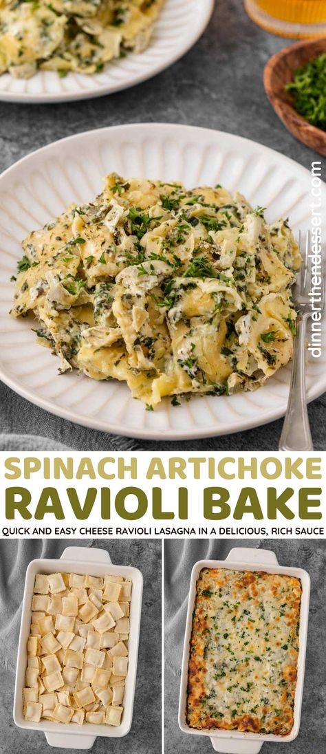 Spinach Feta Ravioli, Rana Spinach And Ricotta Ravioli Recipes, Spinach Artichoke Ravioli Bake, Spinach And Feta Ravioli, Frozen Ravioli Lasagna, Italian Ravioli With Spinach Artichokes, Cheese Ravioli Lasagna, Spinach Ravioli Recipe, Spinach Artichoke Ravioli