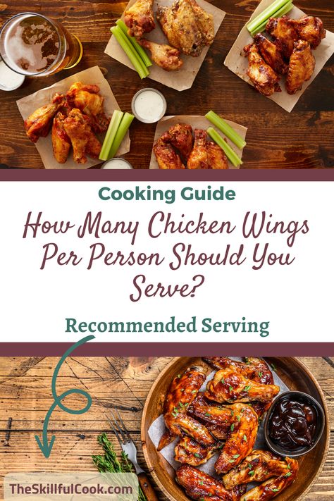 Ever hosted a party and wondered, 'How many chicken wings do I need?' We've got you covered! Dive into our guide to know exactly how many wings to serve each guest. Say goodbye to overestimating or running short. Perfect for game nights, BBQs, or any gathering! Pin this to your board so it's always on hand when you need it! How Many Appetizers Per Person, Chicken Wings Serving Ideas, Wing Bar Party Ideas, Different Kinds Of Chicken Wings, Different Types Of Chicken Wings, Chicken Wing Party, 0-400 Chicken Wings, Party Wings, Boneless Wings