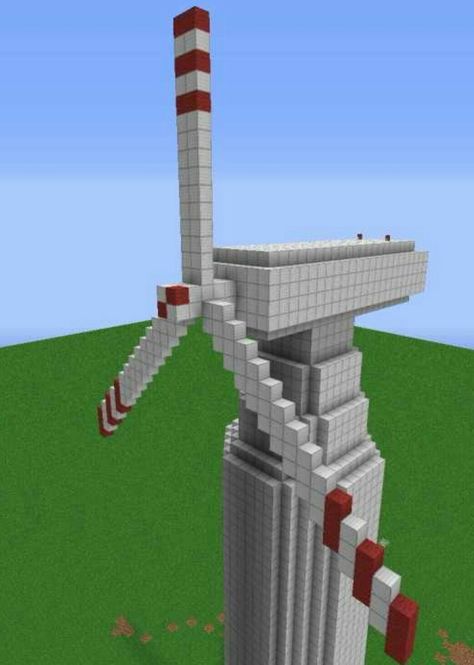 Wind turbine Minecraft Wind Turbine, Floor Minecraft, Minecraft Random, Minecraft Beach, Minecraft Beach House, Build In Minecraft, Beach House Garden, Small Wind Turbine, Minecraft City Buildings