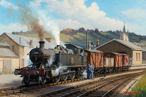 Steam Art, Railroad Art, Great Western Railway, Steam Engine Trains, Steam Railway, Railway Posters, Train Art, Old Trains, British Rail