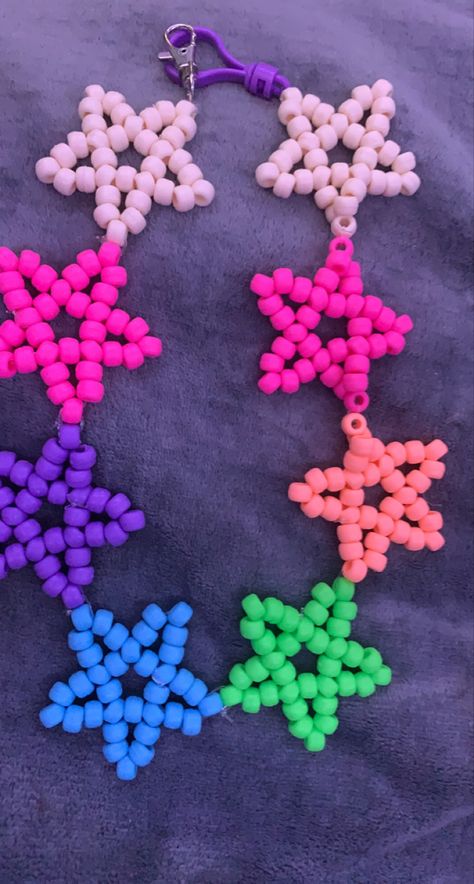 Kandi Star Belt Chain, Kandi Belt, Alt Diys, Kandi Star, Kandi Crafts, Arcade Carpet, Keychains Ideas, Scene Diy, Kandi Beads