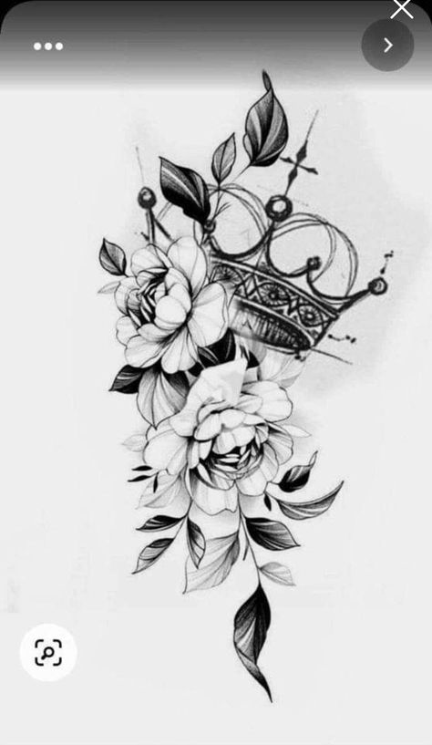 Thigh Sleeve Tattoo, Crown Tattoos For Women, Floral Thigh Tattoos, Hip Thigh Tattoos, Tattoos For Women Flowers, Hip Tattoos Women, Floral Tattoo Sleeve, Forearm Tattoo Women, Inspiration Tattoos