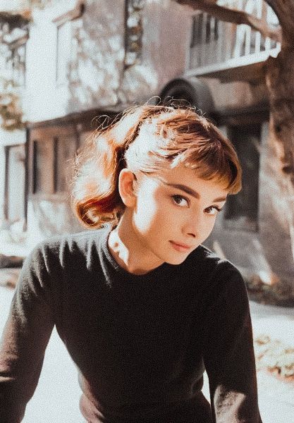 Audrey Hepburn, Bangs, Hair, White