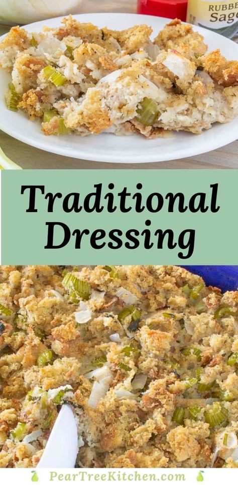 Chicken Dressing Recipe, Turkey Dressing Recipe, Turkey Stuffing Recipes, Traditional Turkey, Turkey Dressing, Dressing Recipes Thanksgiving, Traditional Dressing, Classic Dressing, Bread Dressing