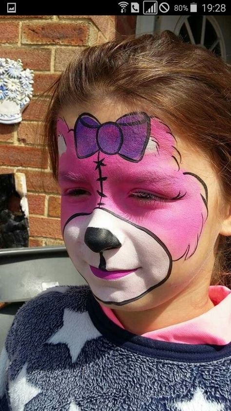 Care bear Care Bears Face Paint, Care Bear Face Paint, Bear Costume Makeup, Teddy Bear Face Paint, Care Bear Makeup, Care Bear Costume, Bear Face Paint, Face Painting Images, Make Up Halloween