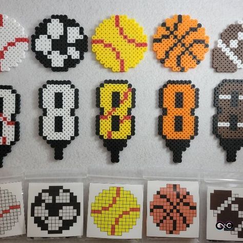 Personalized Sport Themed Birthday Bundles #BeadingPatterns #BeadedInstructions #BeadedAnimalsInstructions #StepByStepBeadingInstructions Message Background, Sports Theme Birthday, Design Sheet, Happy Birthday Signs, Diy Party Favors, Beads Design, Hama Beads Design, Perler Beads Designs, Party Diy