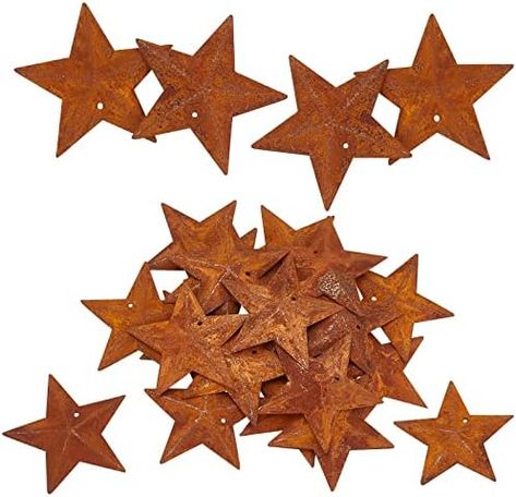 GORGECRAFT 30PCS 1.77 Inch Metal Rusty Barn Star Saddle Brown Antique Primitives Rustic Country Tin with 1.2mm Hole Iron Stars Accents for DIY Crafts Vintage Farmhouse Home Wall Decor Accessories Check more at https://uk.productsoffer.in/gorgecraft-30pcs-1-77-inch-metal-rusty-barn-star-saddle-brown-antique-primitives-rustic-country-tin-with-1-2mm-hole-iron-stars-accents-for-diy-crafts-vintage-farmhouse-home-wall-decor-accessories/ 4th Of July Crafts, Diy Crafts Vintage, Metal Barn, Iron Pendant, Primitive Style, Primitive Farmhouse, Saddle Brown, July Crafts, Christmas Party Decorations