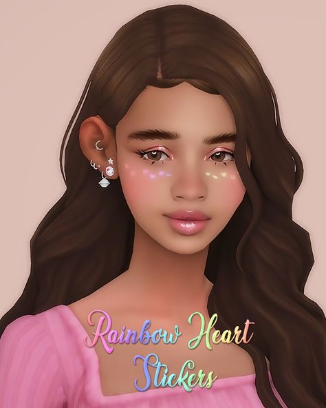 Sims 4 Anime, Sims 4 Cc Makeup, Life Makeover, Sims Hair, Face Stickers, Facepaint, Rainbow Stickers, M F, Sims 4 Cc Finds