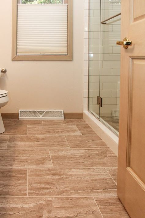 Warm Tan Marble Tile Flooring Beige Tile Bathroom Color Schemes, Beige Tile Bathroom, New Carpet Ideas, Flooring Transitions, Home Finishes, Pergo Flooring, Wall To Wall Carpet, Bathroom Color Schemes, Beige Tile