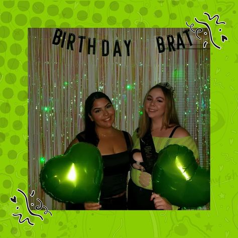 These bday brats just livin that life 💚🍏 Make your next brat theme bash a good time with all of our brat decor! Brat Birthday, Brat Party, Brat Aesthetic, Brat Summer, Charli Xcx, Latex Balloons, Party Girls, Themed Party, Good Time