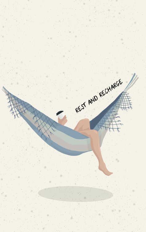 Rest Illustration Art, Rest And Recharge Quotes, Relax And Recharge Quotes, Resting Illustration, Self Care Illustration Art, Relaxation Illustration, Selfcare Illustration, Rest Image, Time To Relax Quotes