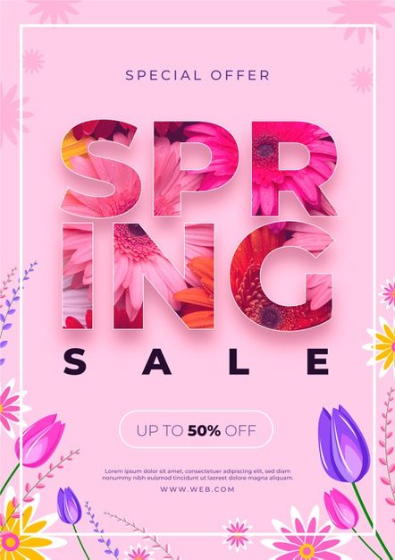 Sale Flyer Design Ideas, Spring Banner Design, Spring Sale Design, Spring Email Design, Sale Design Graphics Ideas, Spring Design Graphic, Valentines Marketing, Spring Ads, Spring Graphic Design