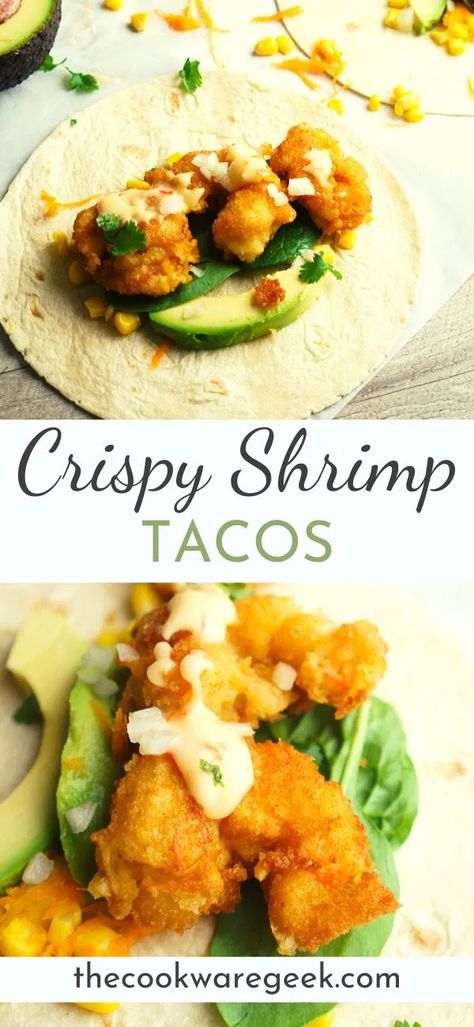 Fried Shrimp Tacos Easy, Fried Shrimp Taco Recipes, Breaded Shrimp Tacos, Fried Shrimp Tacos, Shrimp Street Tacos Recipe, Breaded Shrimp Tacos Easy, Spicy Shrimp Taco, Chili's Shrimp Tacos Copycat, Shrimp Tacos Spicy Mayo