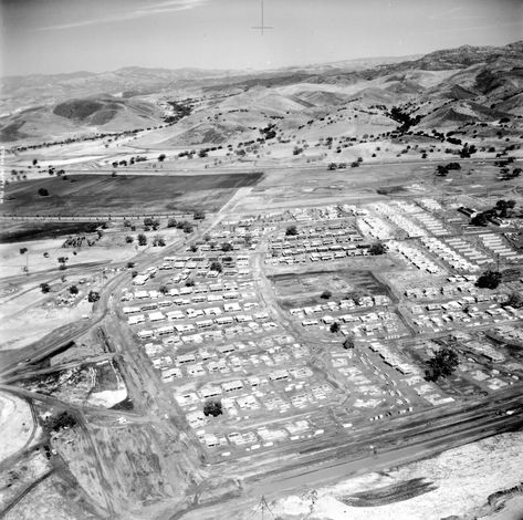 https://flic.kr/p/xY6gfS | Westlake Village construction, 1966 | Aerial view over Lakeview Canyon Rd. and Agoura Rd., showing the Westlake Village model homes, before the construction of the information center and Fun Ranch, 10-09-1966.  The water features have begun construction but the golf course and buildings are not yet begun.  Photo by Frank Knight.  LHP03921.    Were happy to share this digital image on Flickr. Please note that certain restrictions on high quality reproductions of the ori Newbury Park, Ca History, Westlake Village, California History, Vintage Lifestyle, Simi Valley, Ventura County, Thousand Oaks, Information Center