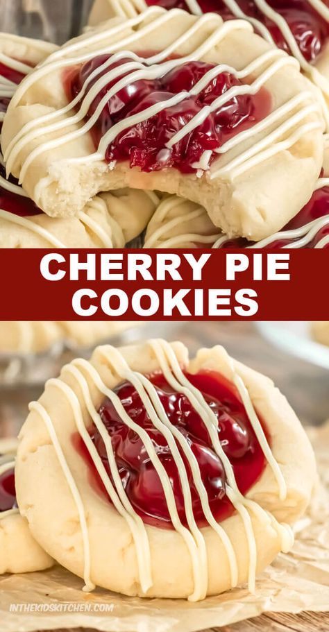 Pie Filling Cookies, Filling Cookies, Cherry Pie Bites, Easy Cherry Pie, Taste Of Cherry, Cherry Pie Cookies, Cherry Cookies Recipes, Cherry Pie Filling Recipes, Homemade Cherry Pies