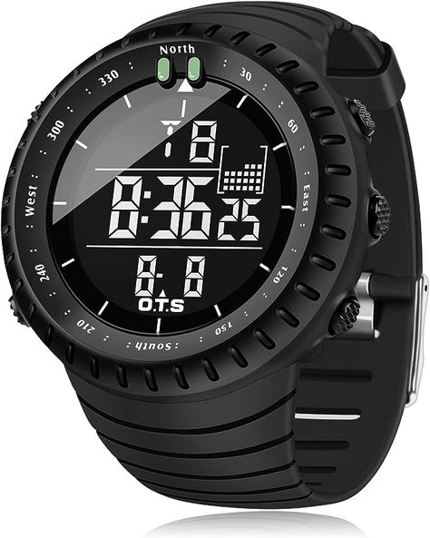 Digital watch: Fashionable sporty dial design, military style outlook. Big numbers display with light and large dial, show time clear even in the dark. Use import EL Lamp, press "LIGHT" button to see the time clearly in the light, easy to read
Sports watch: Suitable for men, especially to those who like doing sports, multi-functions make it perfect for both outdoor and indoor sports, such as running, climbing, fishing and so on Wrist Clock, Jam Alarm, Male Accessories, Big Numbers, Tactical Watch, Tech Watches, Mens Digital Watches, Tac Gear, 1955 Chevrolet