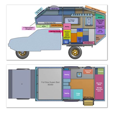 Designing and Building a Custom Aluminum Truck Camper Using Onshape Best Truck Camper, Camper Truck, Expedition Trailer, Pickup Camper, Camper Van Life, Truck Bed Camper, Rc Vehicles, Aluminum Trailer, Build A Camper