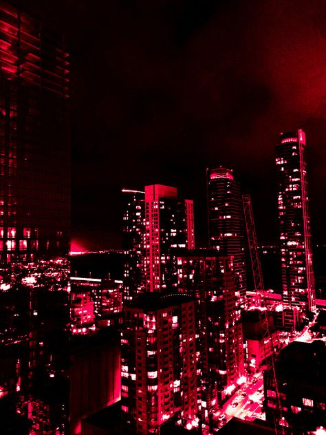 Red And Black Neon Aesthetic, Dark Red Esthetics, Dark Red City Aesthetic, Red Nyc Aesthetic, Red Aesthetic Places, Red Atheistic, Red Asthetics Photos, Red City Lights, Red City Aesthetic