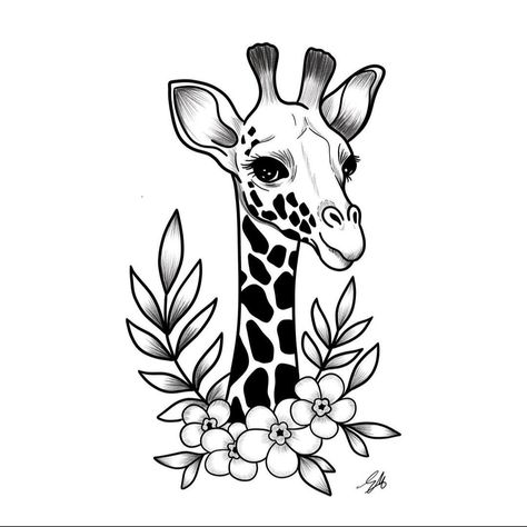 Small Giraffe Tattoo, Giraffe Tattoo, Giraffe Drawing, Crazy Tattoos, African Tattoo, Fairy Tattoo Designs, Giraffe Art, Desenho Tattoo, Doodle Art Designs