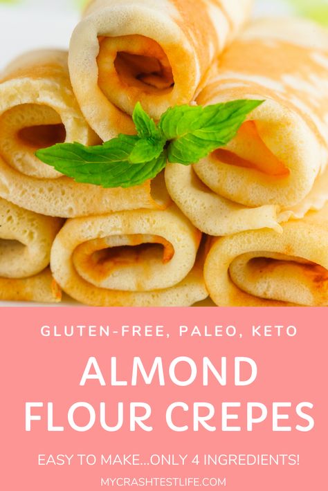 Almond Flour Crepes, Whole30 Easy, Make Almond Flour, Desayuno Keto, Sugar Free Jam, Vegetarian Nutrition, Crash Test, Almond Flour Recipes, Healthy Keto