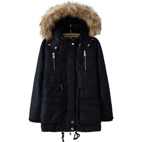 Dark Blue Waist Drawstring Parka Coat ($40) ❤ liked on Polyvore Comfy Winter Fashion, Drawstring Coat, Underfell Sans, Fur Hooded Coat, Outfits Juvenil, Cozy Winter Fashion, Revival Clothing, Faux Fur Hooded Coat, Comfy Winter