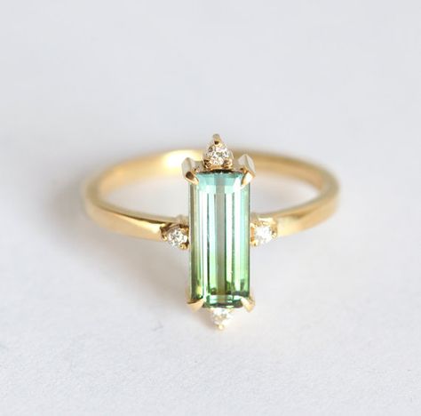 Unique Tourmaline Ring, Watermelon Tourmaline Ring, Watermelon Tourmaline Engagement Ring, Gothic Jewelry Rings, Watermelon Tourmaline Ring, Gothic Engagement Ring, Baguette Engagement Ring, Ring Baguette, The Bling Ring, Blue Engagement Ring, Tourmaline Ring