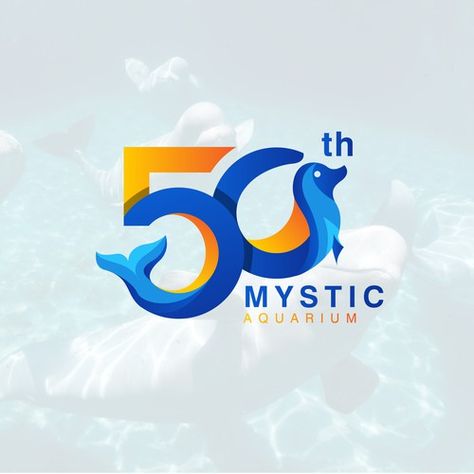 Designs | Mystic Aquarium Needs Special logo for 50th Year Anniversary | Logo & business card contest 50th Logo Design, 50 Anniversary Logo, Logo Aniversary, Mystic Aquarium, 50th Anniversary Logo, Special Logo, Branding Guide, Product Ads, Business Card Logo Design