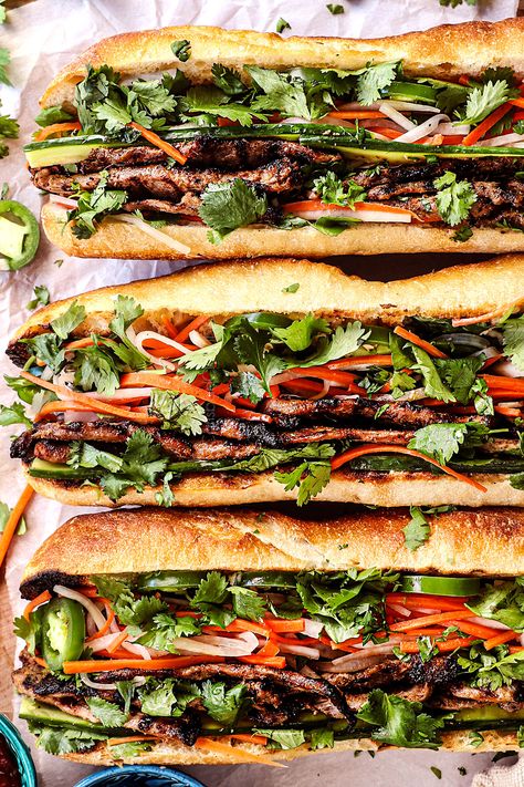 Banh Mi Sandwich Recipe, Banh Mi Recipe, Vietnamese Sandwich, Bahn Mi, Banh Mi Sandwich, Carlsbad Cravings, Burgers Sandwiches, Banh Mi, Sandwich Recipe