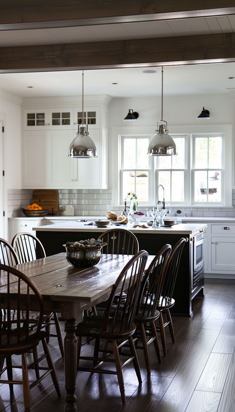 Amazing Kitchen Dining Room Combo Photos 50 + Inspiring Kitchen and Dining Room Combo Ideas for Your Next Remodel - The Plumed Nest Farmhouse Kitchen And Dining Room Combo, Kitchen Dining Combo Layout, Large Eat In Kitchen Ideas, Kitchen Extended Into Dining Room, L Shaped Kitchen And Dining Room, Dining Room Between Kitchen And Living, Table In Middle Of Kitchen, Small Kitchen With Dining Area, Informal Dining Room Off Kitchen