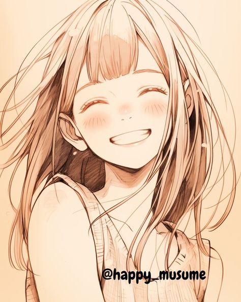 Smile Drawing, Anime Smile, Her Voice, Hands Together, Anime Body Drawing, Cartoon Girl Drawing, Anime Expressions, Drawing Expressions, Pretty Smile