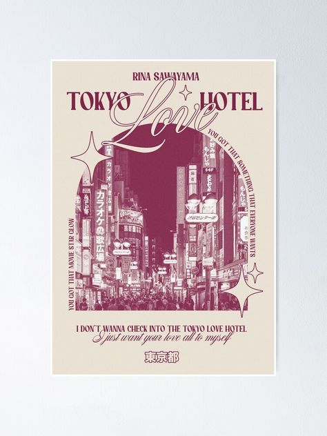 Rina Sawayama Poster Aesthetic, Rina Sawayama Poster, Tokyo Love Hotel, Uni Posters, Love Hotel, Rina Sawayama, Body Shape Drawing, Retro Future, Music Poster Design