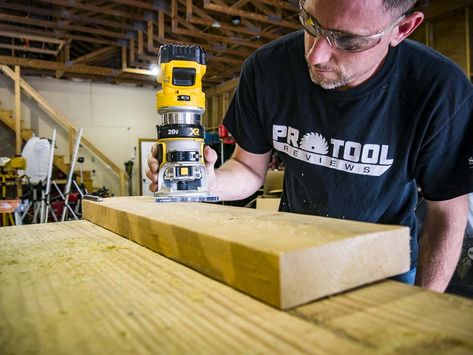 DeWalt Cordless Router DCW600  https://www.protoolreviews.com/tools/power/cordless/dewalt-cordless-router-dcw600/40648/  #DeWalt #router #tools #powertools #woodworking #cordlesstools #brushless #cordless #carpentry  #review Dewalt Router, Milwaukee Cordless Tools, Power Tool Combo Sets, Dewalt Cordless Tools, Trim Router, Power Tool Batteries, Cordless Power Tools, Cordless Tools, Cordless Drill