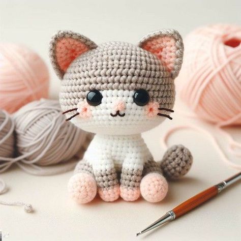 Crochet Kitten Amigurumi Pattern Step By Step Crochet Kitten Pattern Free Amigurumi, Crocheted Cat Pattern, Kitten Crochet Pattern Free, Black Cat Crochet Pattern Free, Crochet Kitten Pattern Free, Crochet Cat Pattern Free Amigurumi, Crochet Kittens, Crochet Cat Free Pattern, Cat Crochet Pattern Free