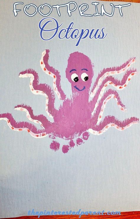 O Is For Octopus, Octopus Crafts, Letter Crafts, Baby Art Projects, Footprint Crafts, Sea Crafts, Ocean Crafts, Footprint Art, Handprint Crafts