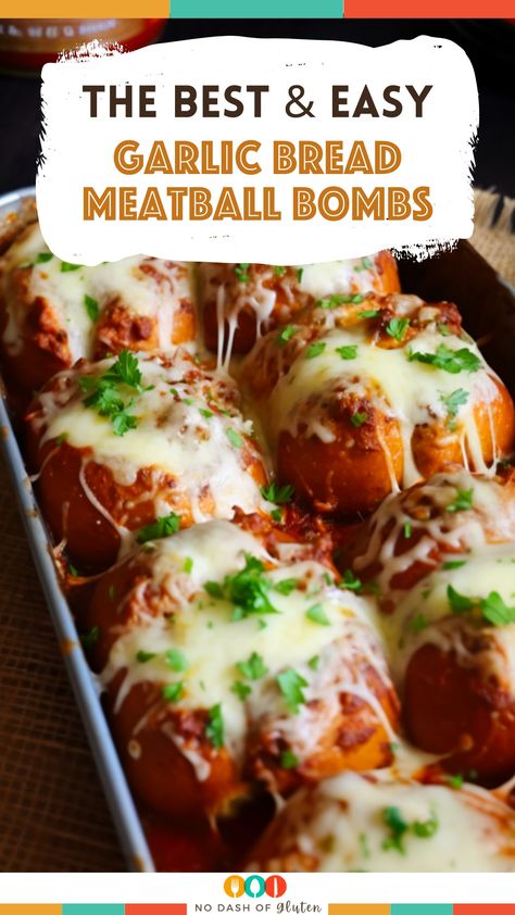 Elevate your dinner game with our Garlic Bread Meatball Bombs! Soft dinner rolls cradle savory meatballs, melted mozzarella, and a burst of garlic goodness. Irresistible and easy to make—pin this flavor-packed recipe now and treat your taste buds to a culinary adventure! Meatball Stuffed Garlic Bread, Playoff Shirts, Garlic Bread Meatball, Meatloaf Meatballs, Breaded Meatballs, Soft Dinner Rolls, Butter Cream Sauce, Garlic Meatballs, Meatballs Recipes