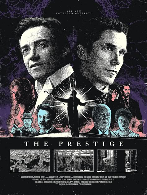 The Prestige Movie, Directed By Christopher Nolan, Nolan Film, Thriller Drama, Period Piece, Film Poster Design, Cinema Posters, Thriller Movies, Alternative Movie Posters