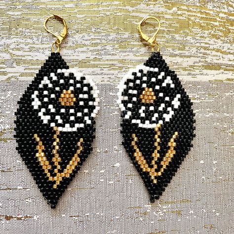 Elegant Beaded Earrings, Handwoven Seed Bead Statement Earrings, Light Weight Beaded Earrings. - Etsy Canada Paw Print Beaded Earrings, Seed Bead Mushroom Earrings, Fall Earrings Beaded, Short Beaded Earrings, Seed Bead Fringe Earrings Pattern, Disney Beaded Earrings, Beaded Earrings Patterns Tutorial, Seed Bead Earrings Patterns, Seed Bead Earrings Tutorial