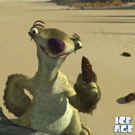 Fall time is pine cone time! Sid Ice Age Funny, Ugly Cartoon Characters, Sid From Ice Age, Sid Ice Age, Ice Age Funny, Ice Age Sid, Sloth Quote, Sid The Sloth, Blue Sky Studios