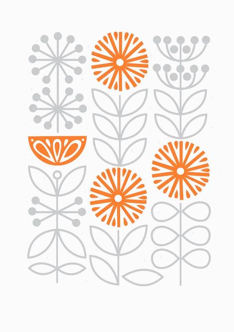 Florescence - - - - Sarah Abbott - - - Simple Floral Pattern Design, Scandi Pattern, Sarah Abbott, Graphic Pattern Design, Nature Pattern Design, Autumn Motifs, Simple Pattern Design, Simple Floral Pattern, Contemporary Floral Design