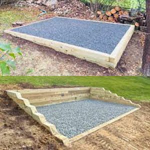 Slope Backyard Pool Ideas, Hot Tub On Sloped Yard, Gravel Pad For Hot Tub, Hot Tub On Gravel Pad, Diy Parking Pad, Tubby Tub, Hot Tub Base, Hot Tub Pad, Bbq Patio