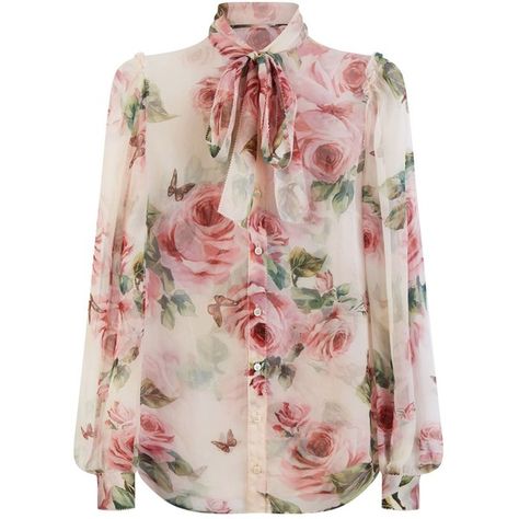 Dolce & Gabbana Silk Floral Shirt (24,715 MXN) ❤ liked on Polyvore featuring tops, blouses, dolce & gabbana, ruffle blouse, neck ties, pink long sleeve shirt, floral blouse and long-sleeve shirt Floral Silk Shirt, Cl Fashion, Summer Aesthetics, Silk Chiffon Blouse, Floral Long Sleeve Shirt, Pink Long Sleeve Shirt, Ladies Blouse Designs, 가을 패션, Floral Shirt