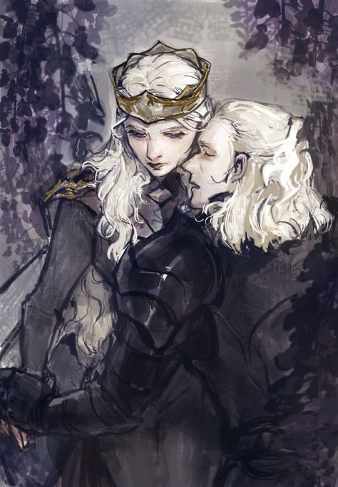 Asofai Art, Brianne Of Tarth Fanart, Book Jon Snow Fanart, Daemyra Fan Art, Rhaenys And Meleys Fanart, Black Targaryen, Rhaenyra Targaryen And Daemon Fan Art, House Targaryen Fanart, Rhaenys Targaryen And Meleys