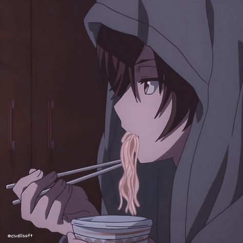 Anime Eating Ramen, Anime Eating, Boy Pfp, Eating Ramen, Ramen, Anime Icons, Anime Boy, Anime