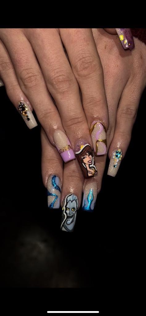 Hercules Nails, Hades Nails, Hades Megara, Prom Nails, Hercules, Cute Nails, Nail Inspo, Places To Visit, Prom